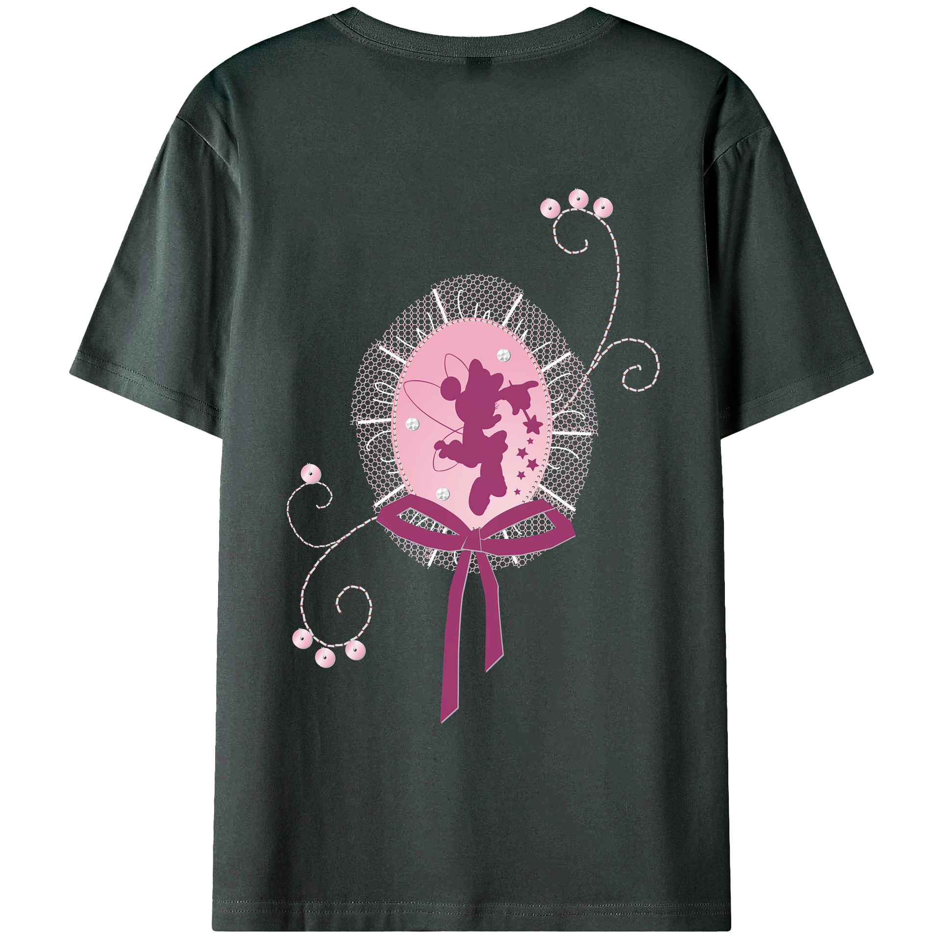 （画像用） ミッキーマウス Mickey Mouse 綿100％ メンズ半袖Tシャツ（バックプリント） 通気性
